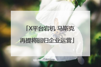 X平台宕机 马斯克再提将回归企业运营